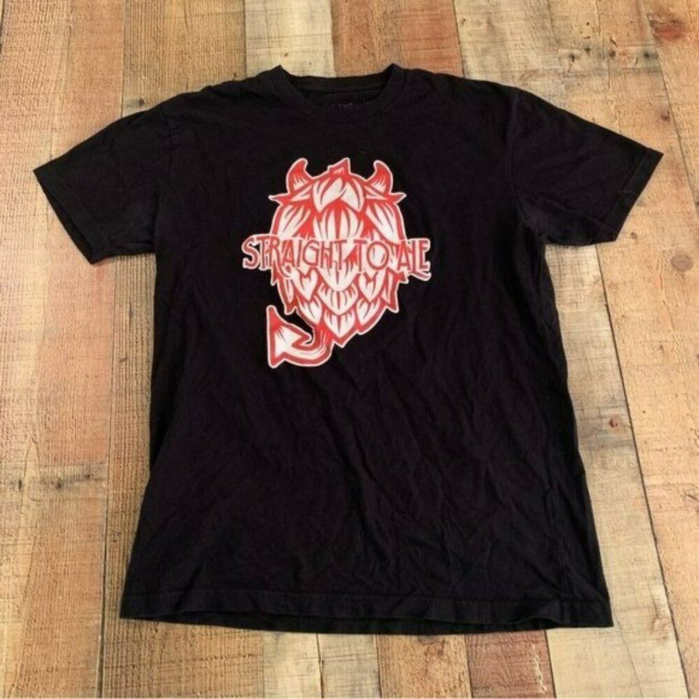 Straight to Ale men's size medium black logo Graphic short sleeve tshirt tee